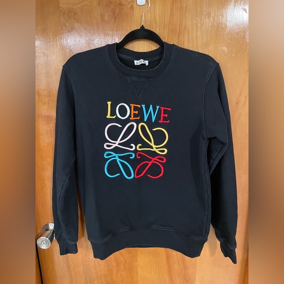 Loewe Sweaters - Loewe x Smiley Multicolor Embroidered Logo Crewneck Sweatshirt